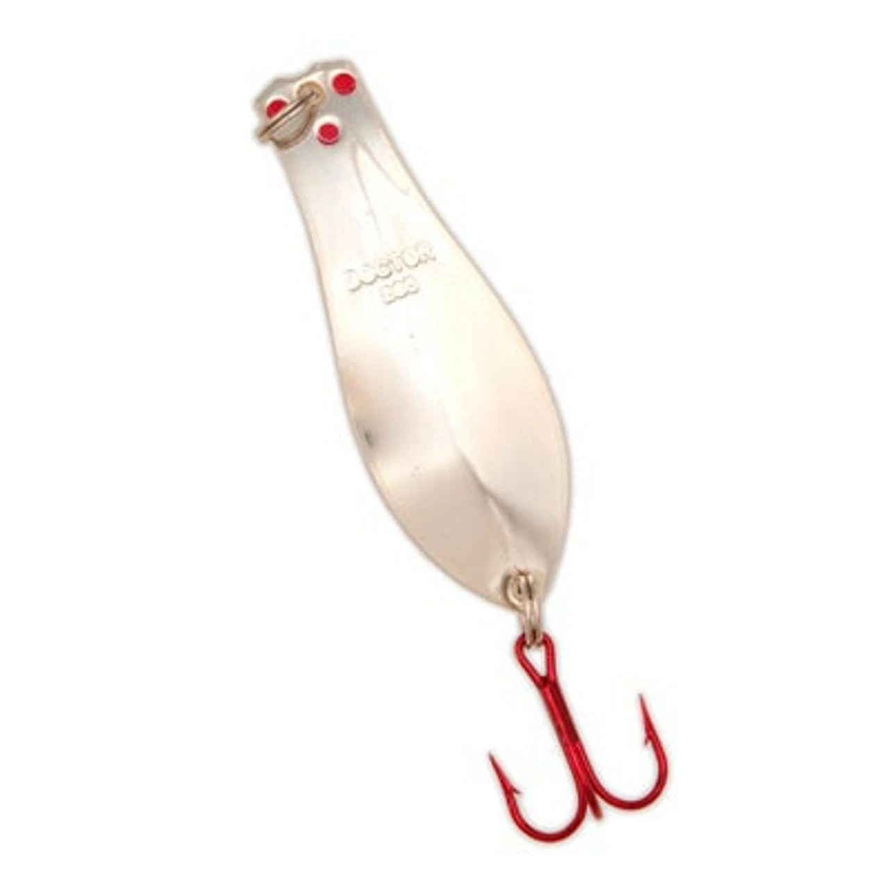 Yellow Bird - Premium Doctor Spoon With Red LazerSharp Hooks In (PM101) Nickel - 3.75" 5/8oz 1 Yellow Bird - Premium Doctor Spoon With Red LazerSharp Hooks In (PM101) Nickel - 3.75" 5/8oz